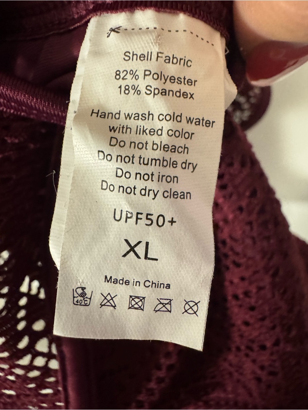 Lace One-Piece Swimsuit in Deep Burgundy - Picture 7 of 11